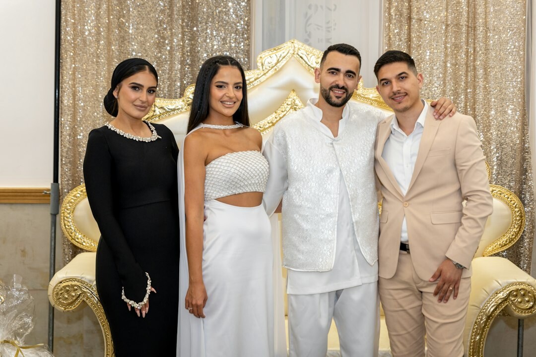 group of celebrities at event