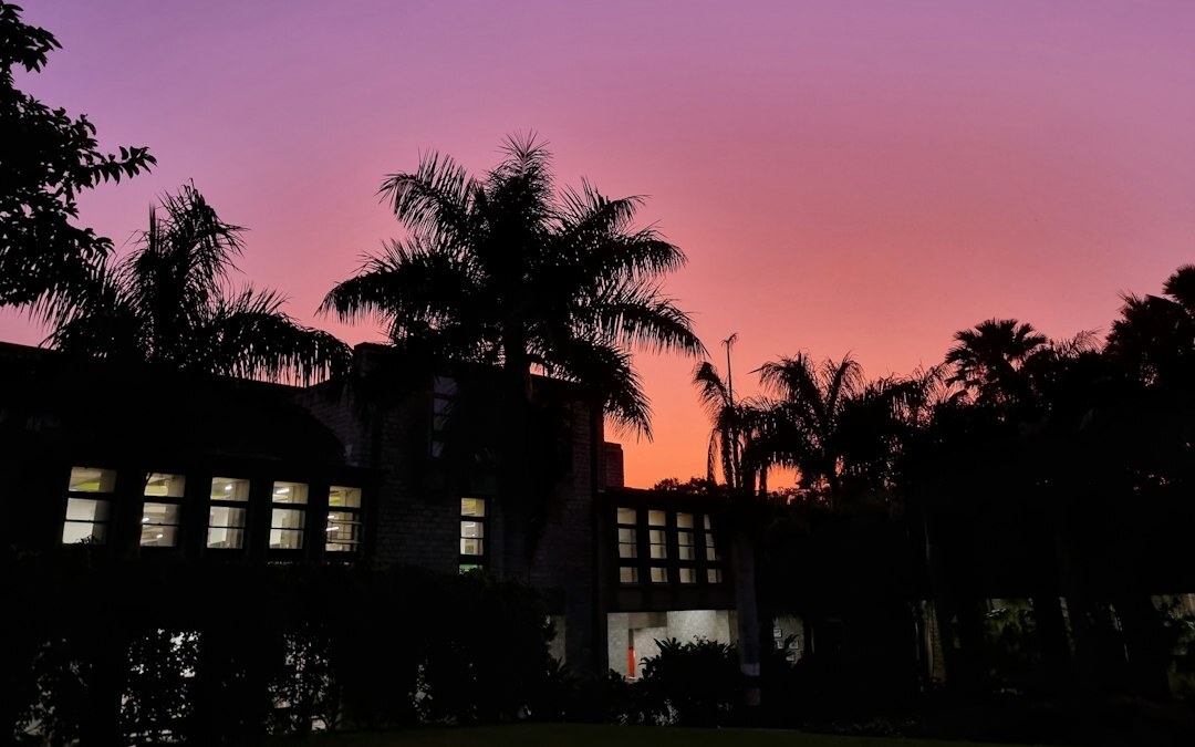 hollywood celebrity mansion at night