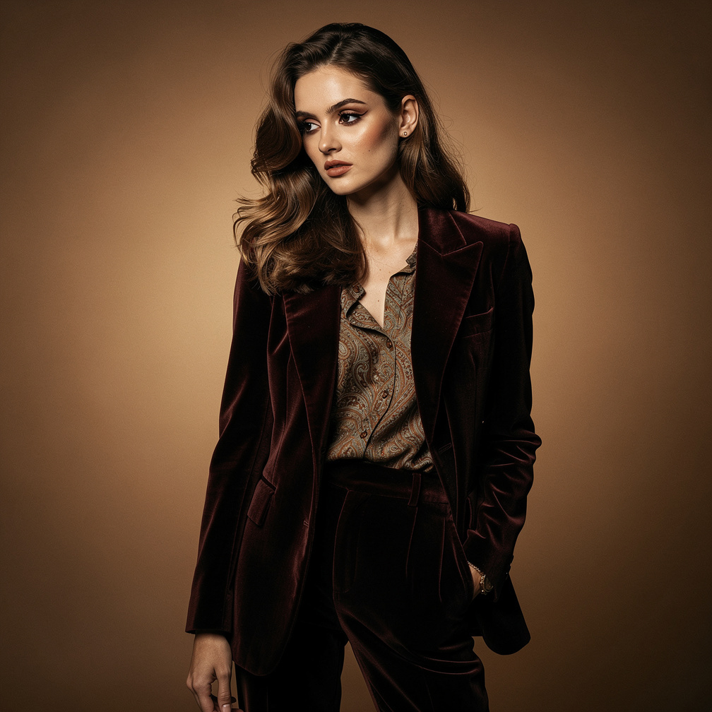 Portrait of a young European musician with vintage styling